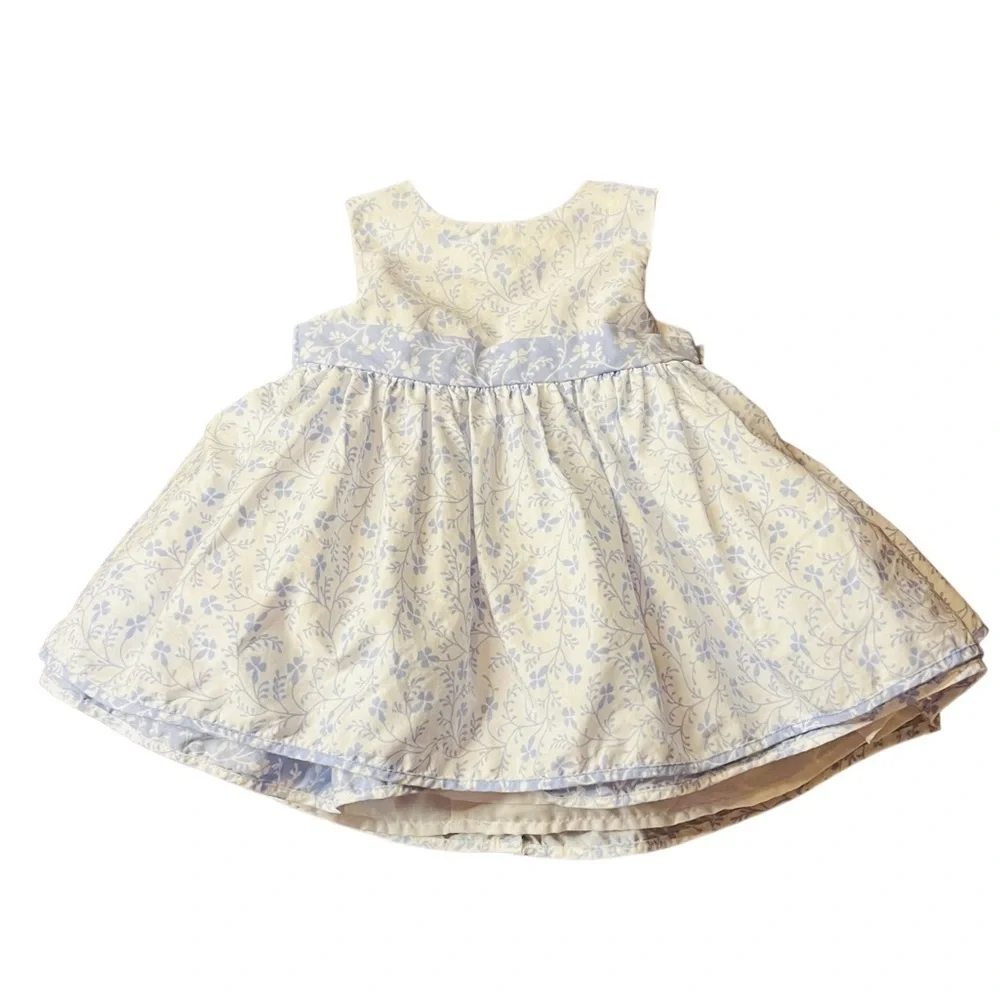 LAURA ASHLEY LONDON BABY GIRL  SLEEVELESS FLORAL DRESS SIZE 6-9 MONTHS